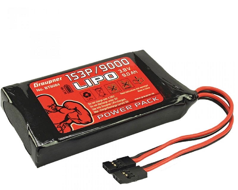 Graupner BT8084 Zenderaccu Plat HV LiPo 1S3P 3.8V 9000mAh