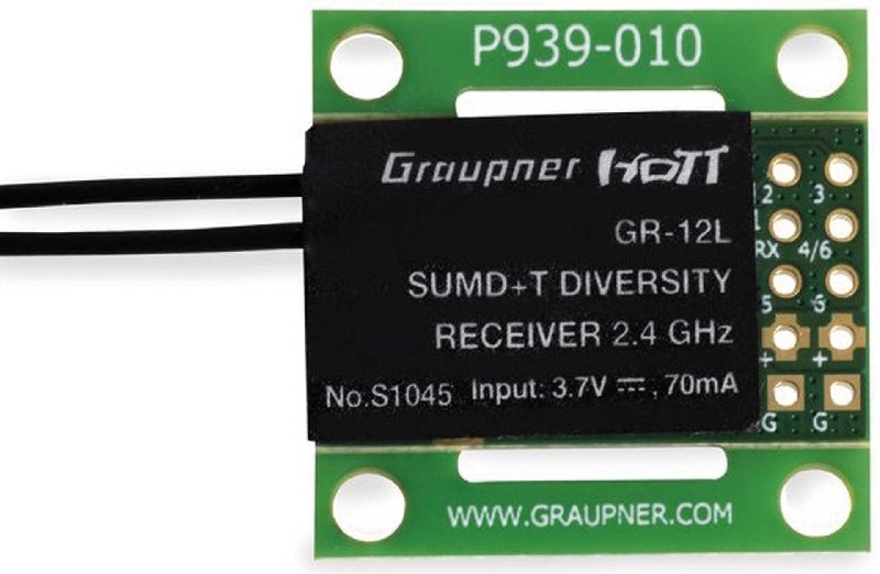 Graupner SUMD+T 2 ANT. GR-12L HOTT PCB RECEIVER S1045