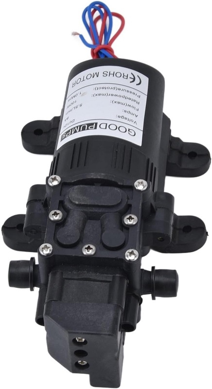 Hogedrukwaterpomp 12V DC 100W 5,5L/min, 145 psi Auto afslag.