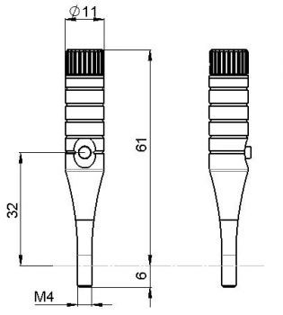 JETI  ALU stick prop regelaar+drukknop  DS-14,DS-16,DC-16