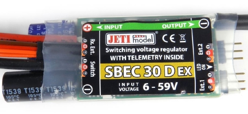 JETI SBEC 30 D EX,  in 6-59V , uit 5-8,4V  Bec w Telemetry