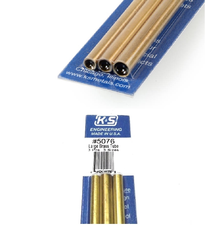 K&S 5076 Brass Bendable Tube 3/16" 7/32" ,1/4"x 12" (3stuks)