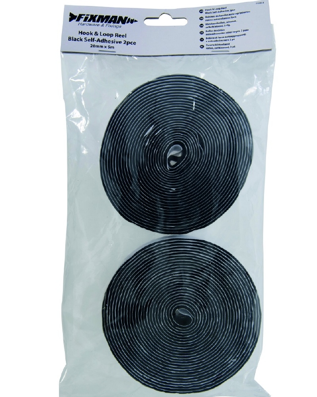 Klittenband Velcro Rol ZWART - Zelfklevend - 20 mm x 5 meter