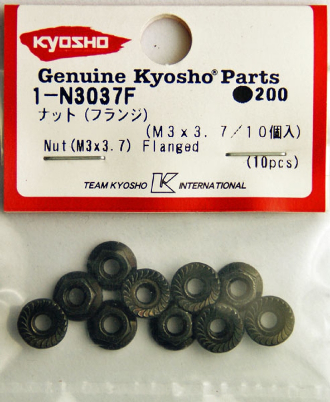 Kyosho 1-N3037F Nut (M3x3.7/Flanged/10pcs)