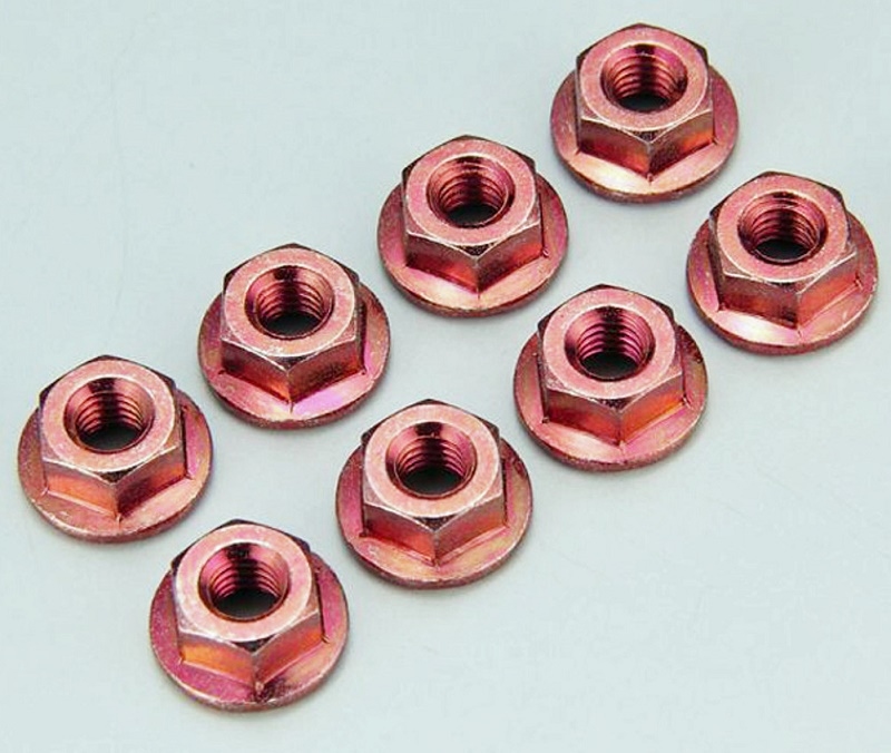 Kyosho 1-N4045F-R Nut(M4x4.5/Flanged/Steel/Red/8pcs)