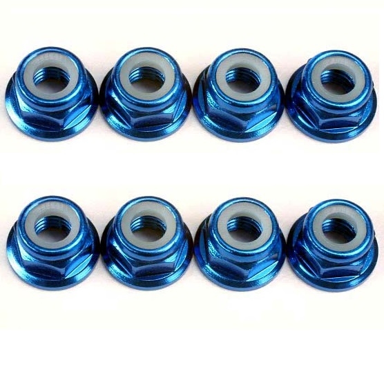 Kyosho 1-N4056FN-B Nut (M4x5.6/Flanged/Nylon/Steel/Blue/8pcs)