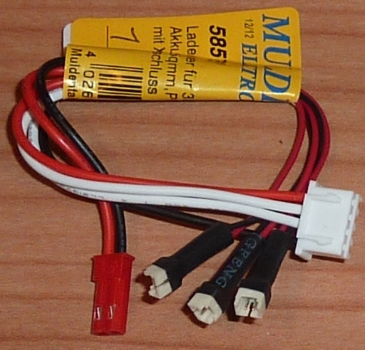 Laadkabel 15cm voor 3x MCX/MSR 1S Lipo BEC en XH bus 58572