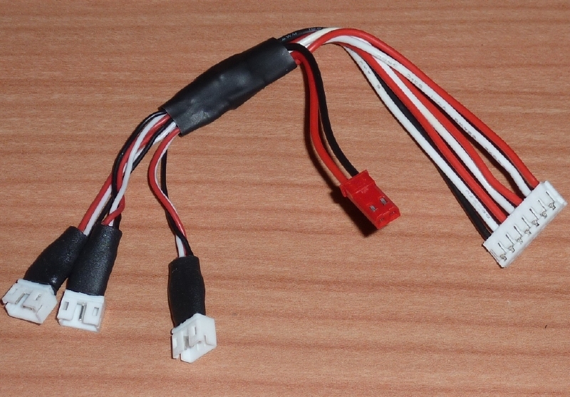 Laadkabel voor 3 x E-Flite (Beast)-2S-LIPO BEC 58568