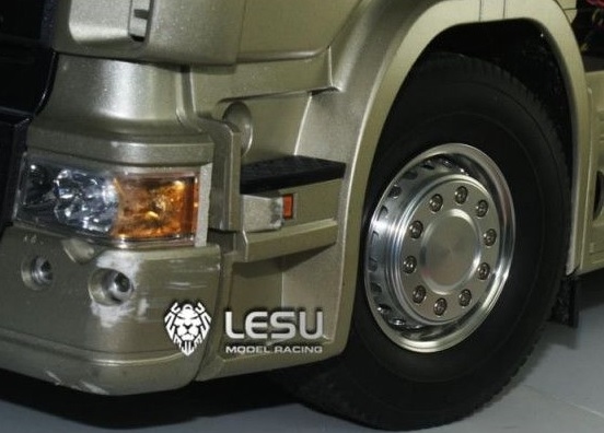 Lesu Alcoa Front Rims Wide Tyres w Wheelcover W-2042-A 1/14