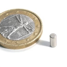 Magneet neodymium Rond cilinder 3x6mm   1stuk S-03-06-N