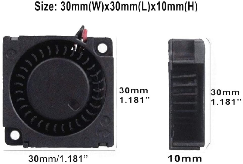 Mini DC Brushless Turbo Gebläse Lüfter 30mm 5v, 1stuks