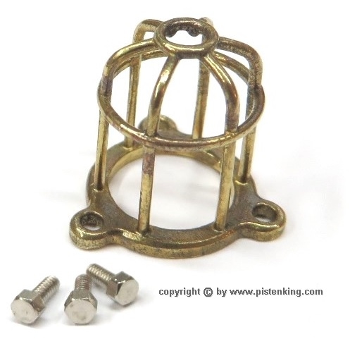 Pistenking Zwaailamp beschermkap+Voet Messing LSG12-SET
