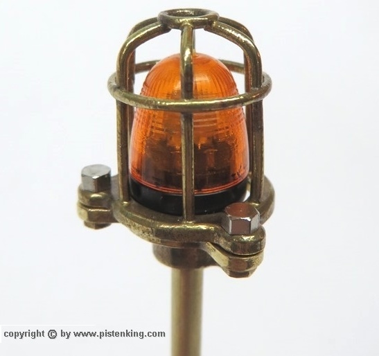 Pistenking Zwaailamp beschermkap+Voet Messing LSG16-SET