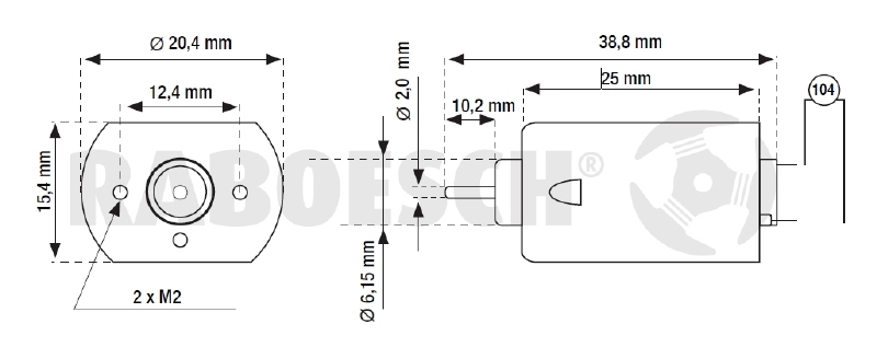 Raboesch 109-13  Bow Thruster Motor Bleu RM 130 -12V