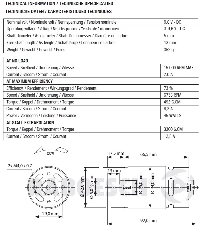 Raboesch 109-72 Motor Bleu RM 720 TRQ 6-12V DC