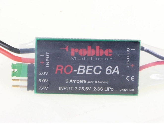 Robbe 8791 BEC 5-6-7,4V,  UBEC 6A-8A max 2-6S, XT30/Jr
