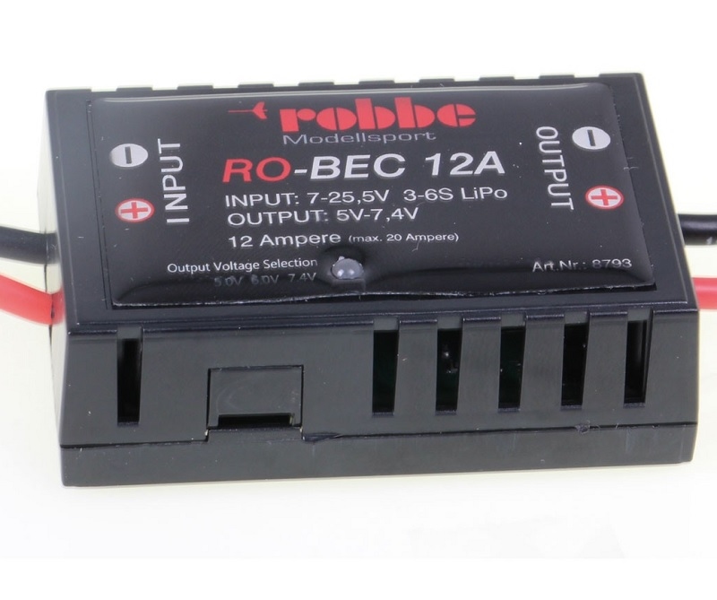 Robbe 8793 BEC 5-6-7,4V,  BEC 12A-20A max 3-6S, XT60/Jr/MPX