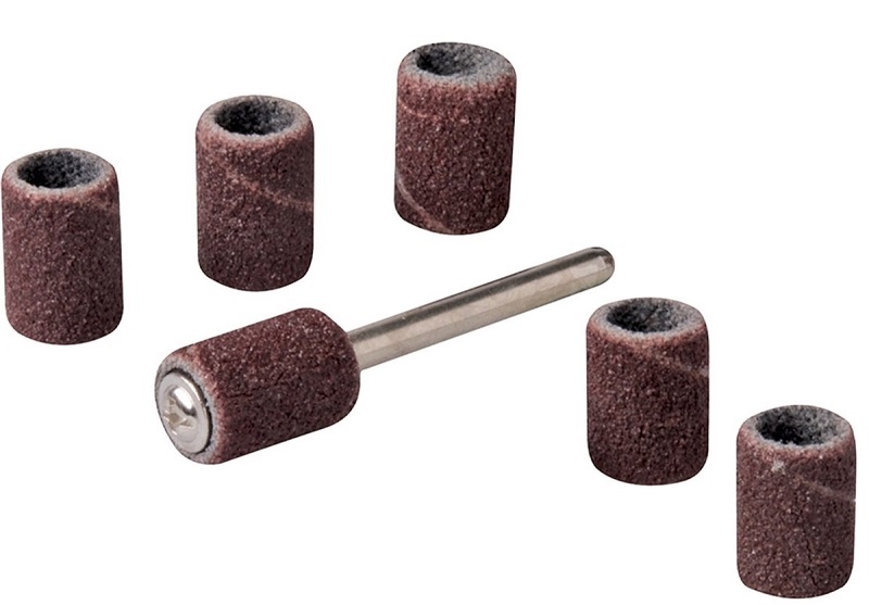 Schuurkoker Set - Ø 6.35 mm - 1/4 inch - Korrel 80 - 7 delig