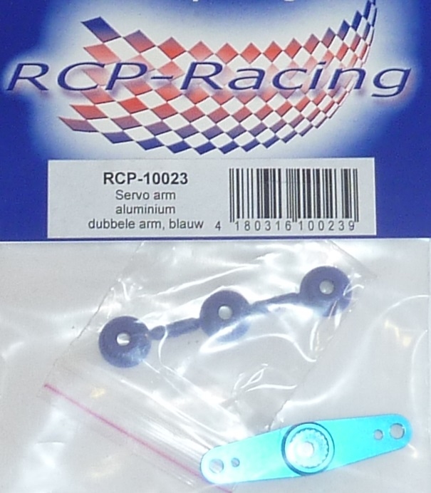 Servo arm dubbel recht aluminium blauw UNI 45mm RCP-10023
