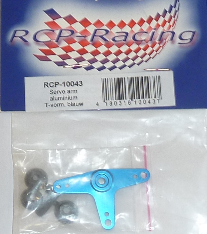 Servo arm T-Vorm  aluminium blauw UNI 45mm RCP-10043