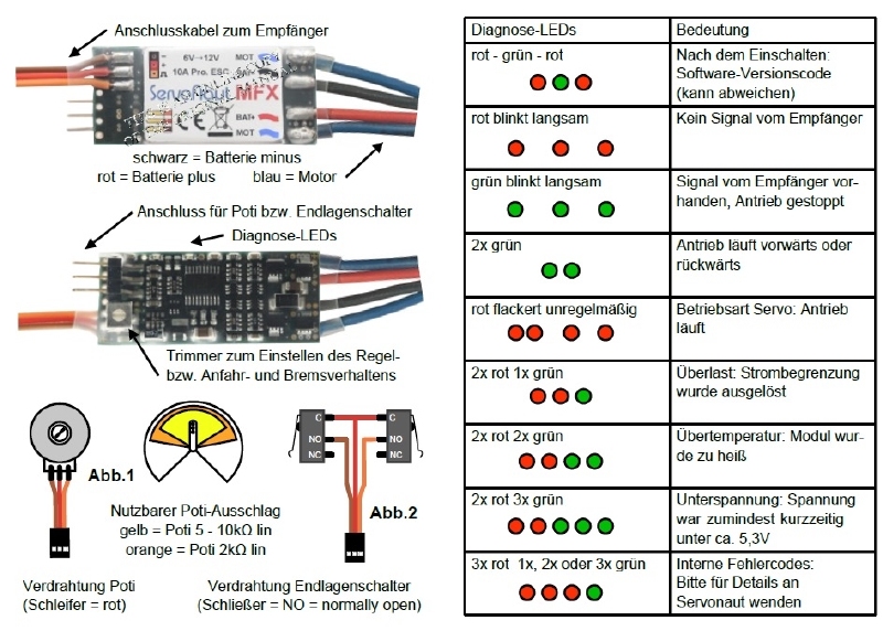 ServoNaut MFX regelaar Universeel 10A 6-12V of 2-3S LiPo