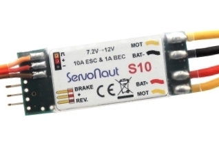 ServoNaut S10 regelaar Universeel 10A 7,2V-12V of 2-3S LiPo