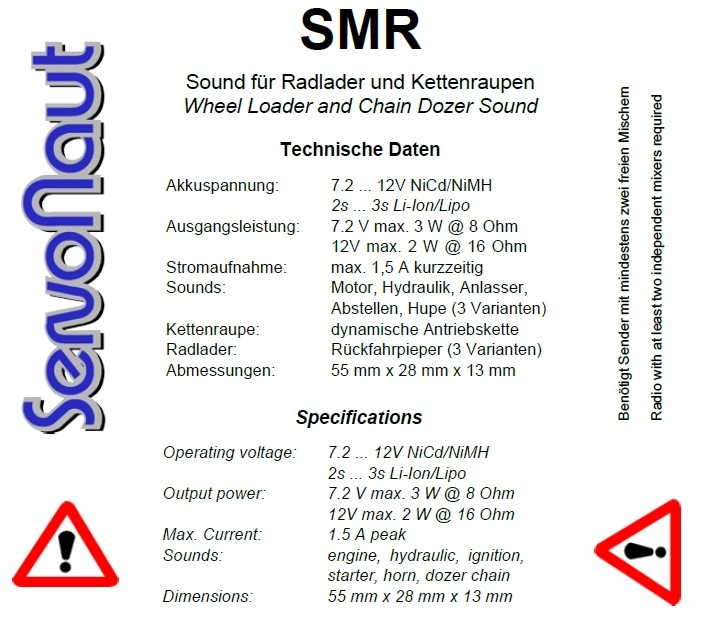 Servonaut SMR Soundmodul Wheelloader, Rupsdozer