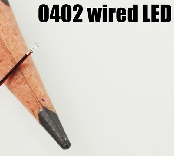 SMD-LED WIT 0402 (1x0,5mm) met bedrading 8-12V 5x