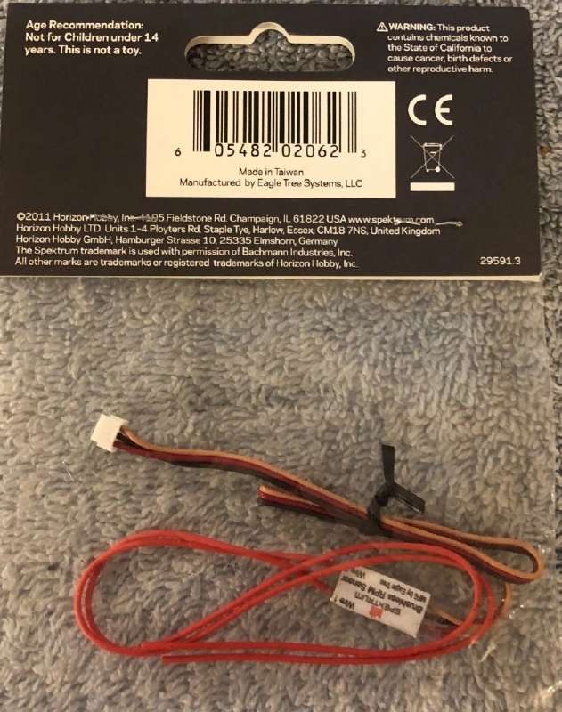Spektrum SPMA9558 Aircraft Telemetrie Brushless RPM Sensor