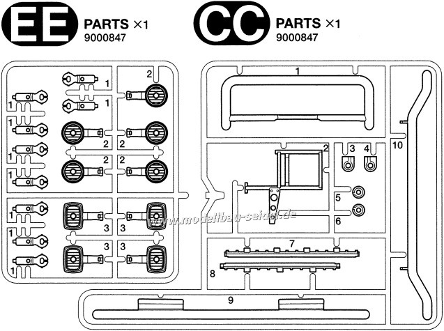 Tamiya 319000847 EE/CC Lampenbügel chrom MB 56348