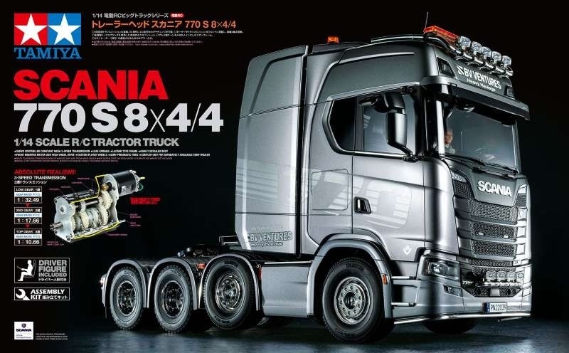 TAMIYA 56371 Scania Next Gen S770 V8 SLT  8x4 truck 1/14