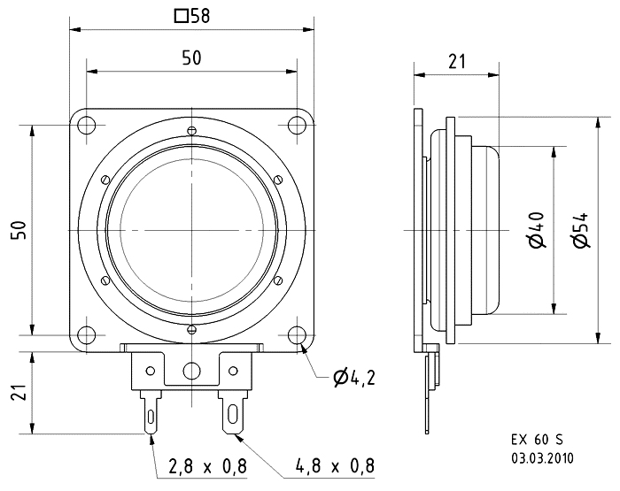 Visaton 4536 EX 60S Full-Range 4 Ohm-25W 5,8cm