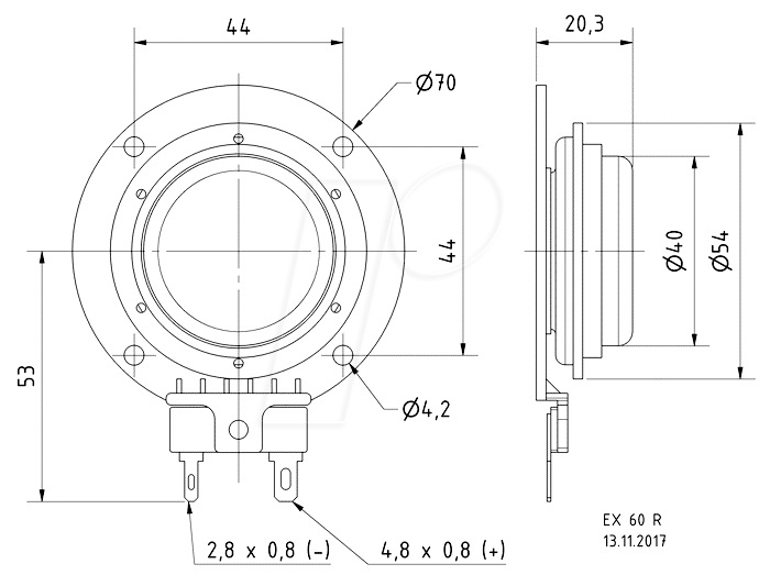 Visaton 4546 EX 60R Full-Range 8 Ohm-25W 5,8cm