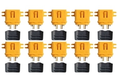XT60L  Male Bullet Connector w Sheath Housing pack 10st