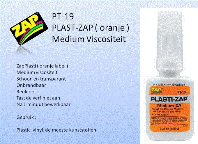 ZAP PT19  Plastic-Zap Medium CA  9,35gr