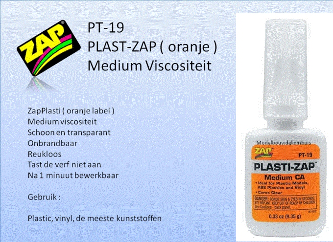ZAP PT19  Plastic-Zap Medium CA  9,35gr
