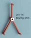 Ashouder voor M4 4mm voor as 301-13 nr. 301-16