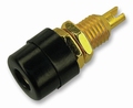 Telefoonbus gold 4mm met soldeeraansl. BOARD - ZWART 71671