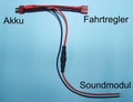 Beier Accu Y-kabel DEANS Beier soundmodul USM-RC 26cm Envelop