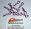 GF-0410-003- Body Clips - 45° Bent - Small - Purple - 10 pcs