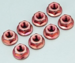 Kyosho 1-N4045F-R Nut(M4x4.5/Flanged/Steel/Red/8pcs)
